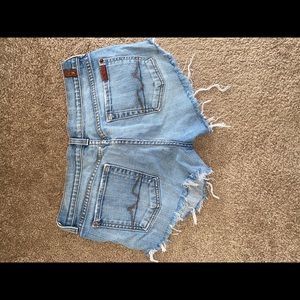 7 for all mankind Jean denim shorts ripped